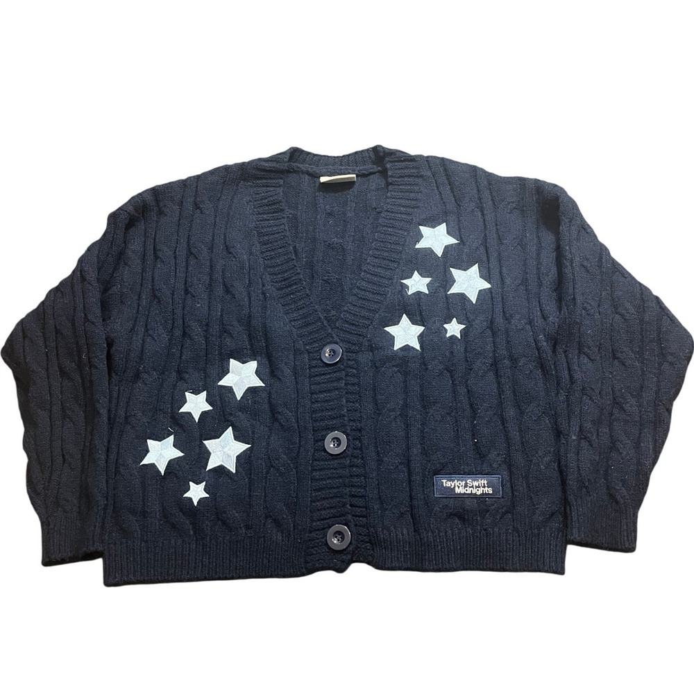 Taylor Swift Official Midnights Cardigan Sweater Dark Blue Women XS/S